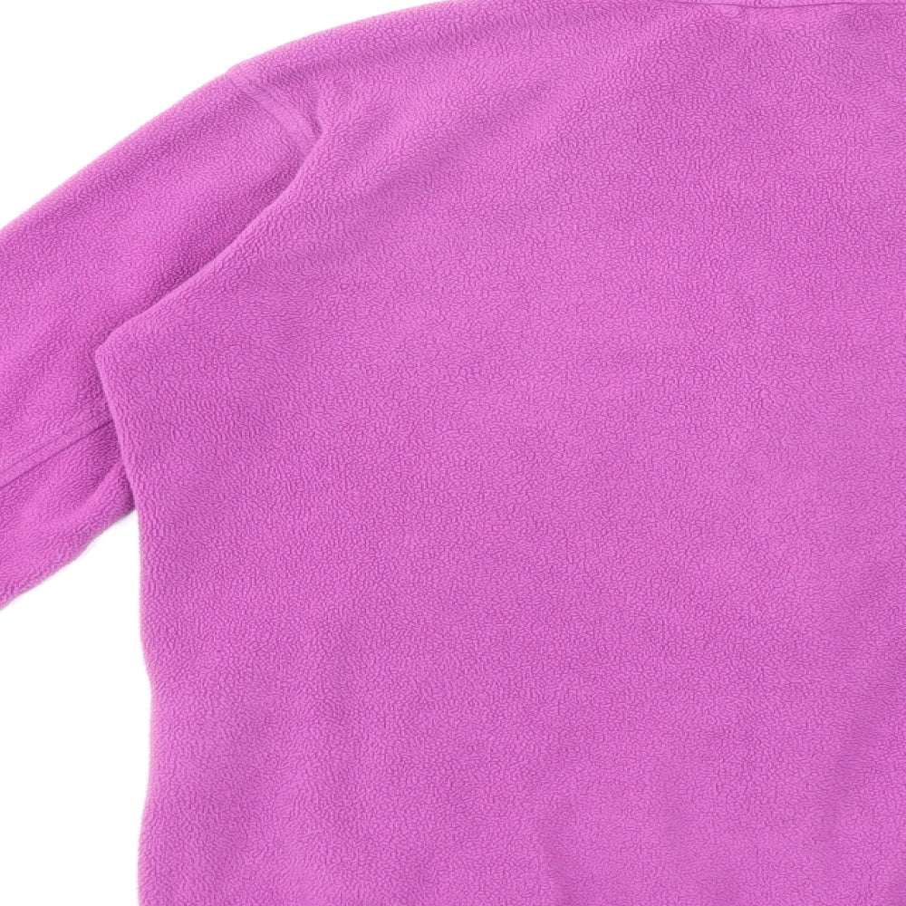 Brand and care label for Dare 2b women’s purple fleece jacket, size UK 8