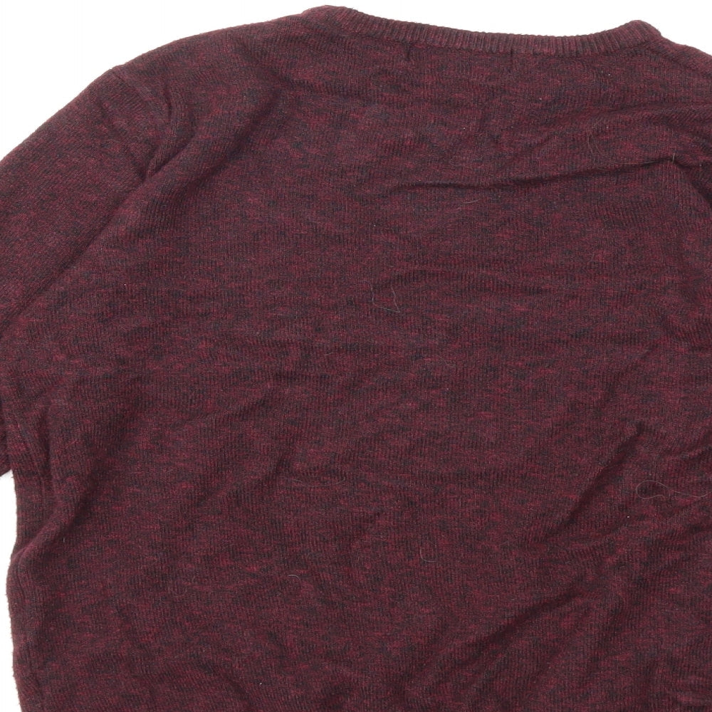 Primark Mens Red Knit Pullover Jumper Size S
