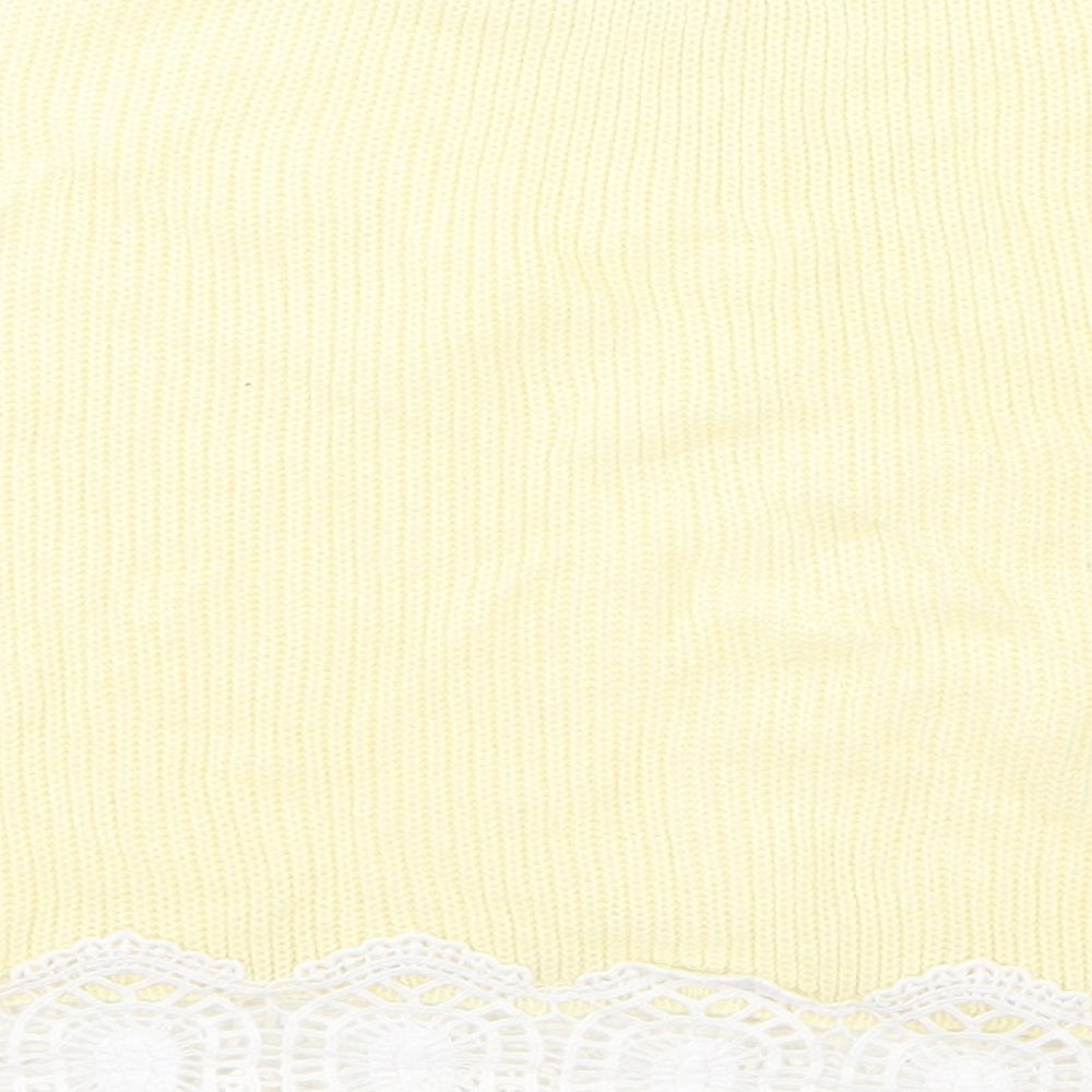 Topshop Womens Yellow Knit Pullover Jumper Size 8