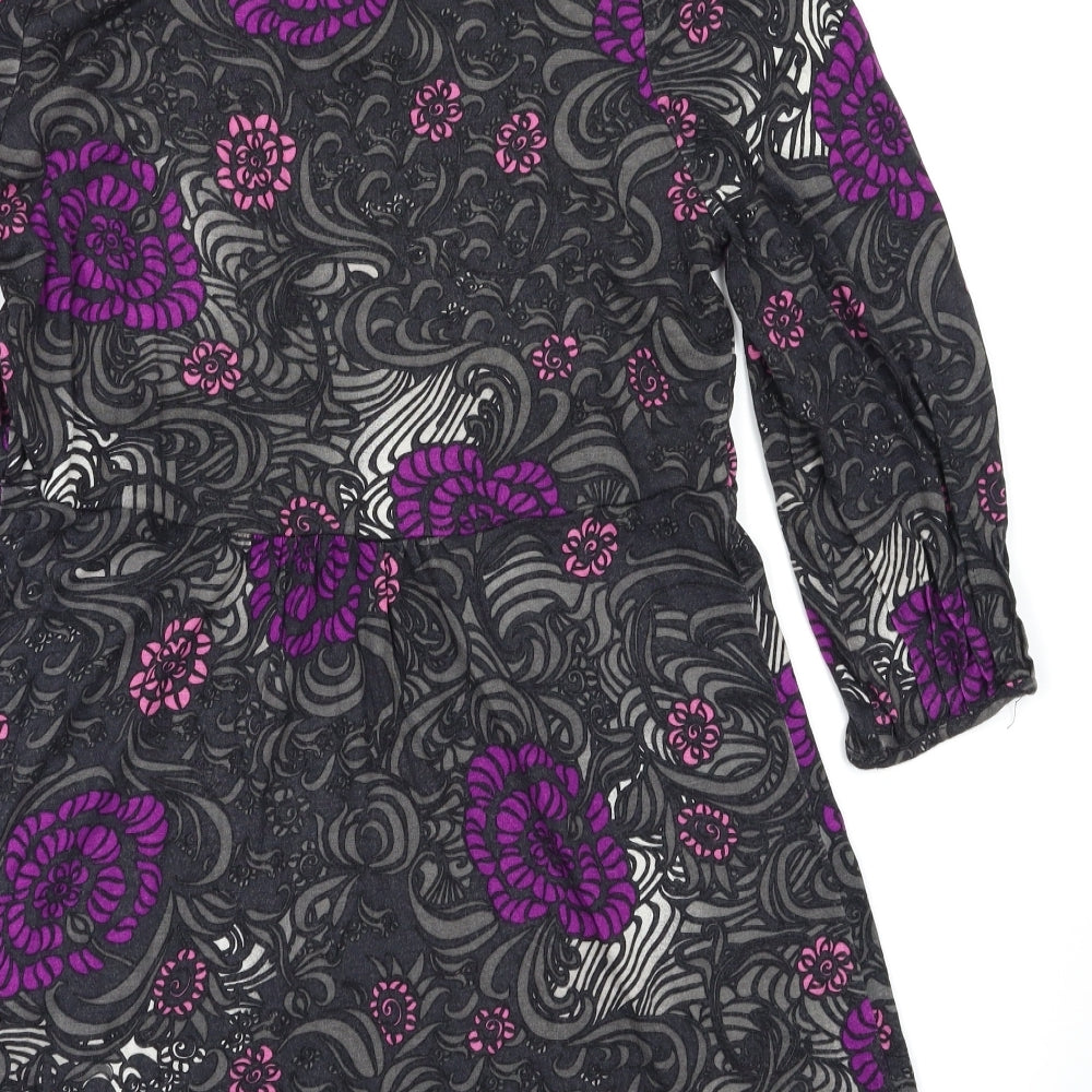 PLANET Womens Black Floral Fit & Flare Size 10