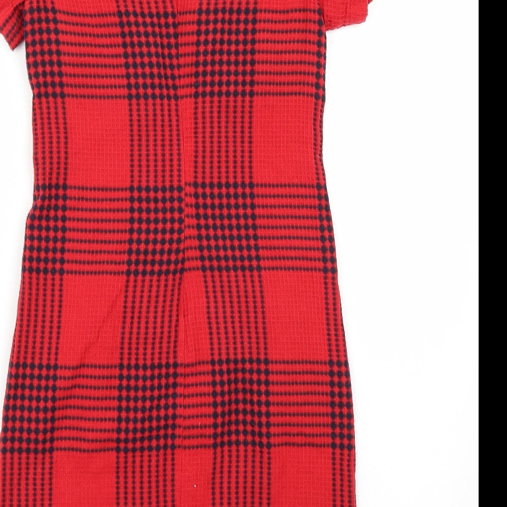 Collection London Womens Red Rayon A-Line Size 8