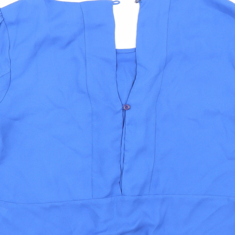 Louche Womens Blue Basic Blouse Size 10