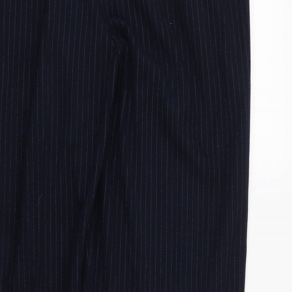 Marks and Spencer Womens Blue Striped Trousers Size 14 L31 in