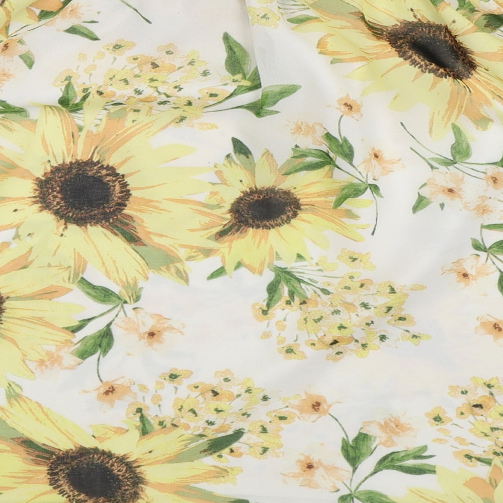 Bonmarché Womens White Floral Basic Blouse Size 12