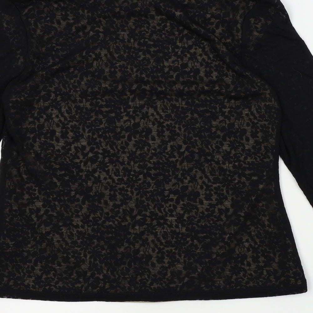 BHS Womens Black Floral Basic Blouse Size 12