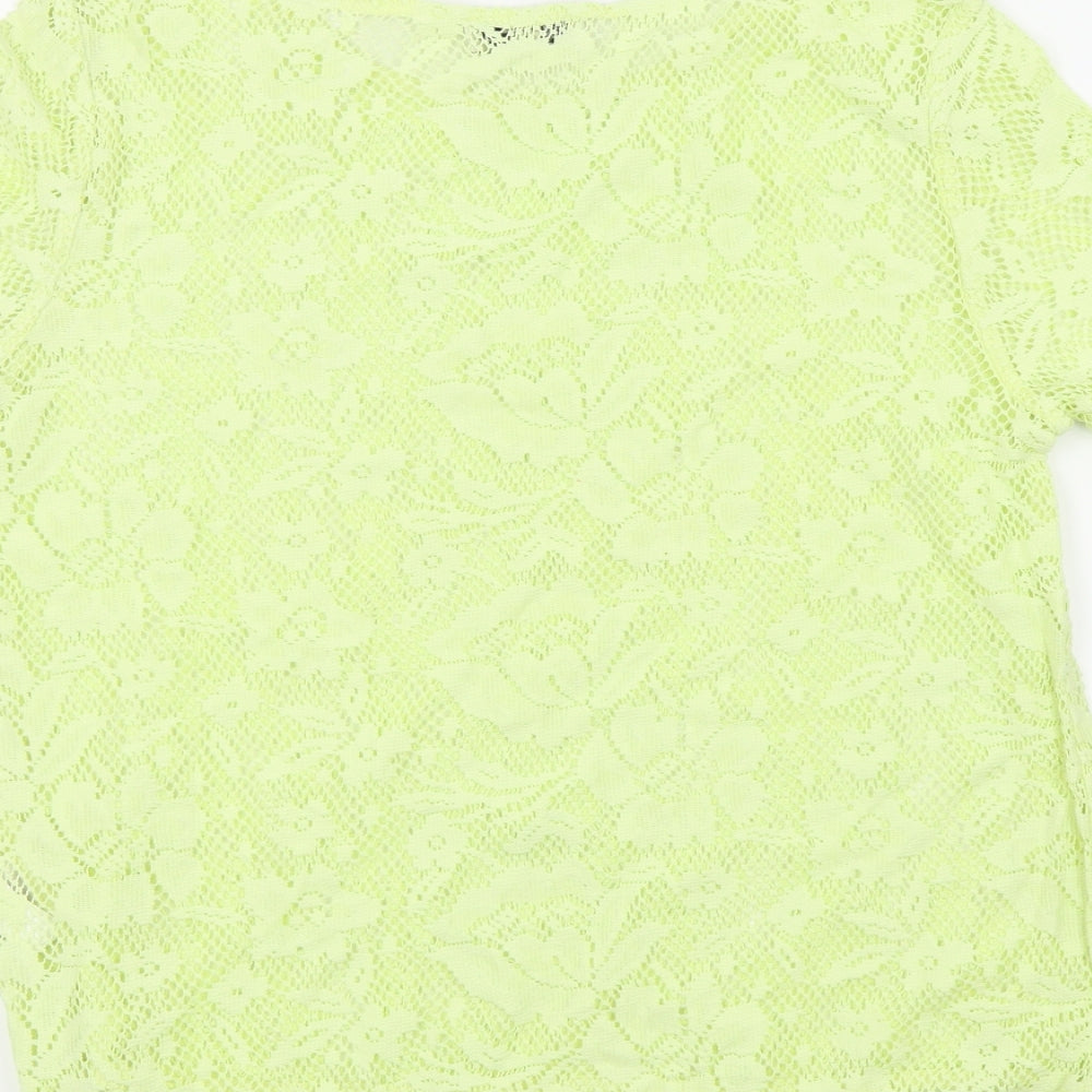 Papaya Womens Yellow Basic T-Shirt Size 10