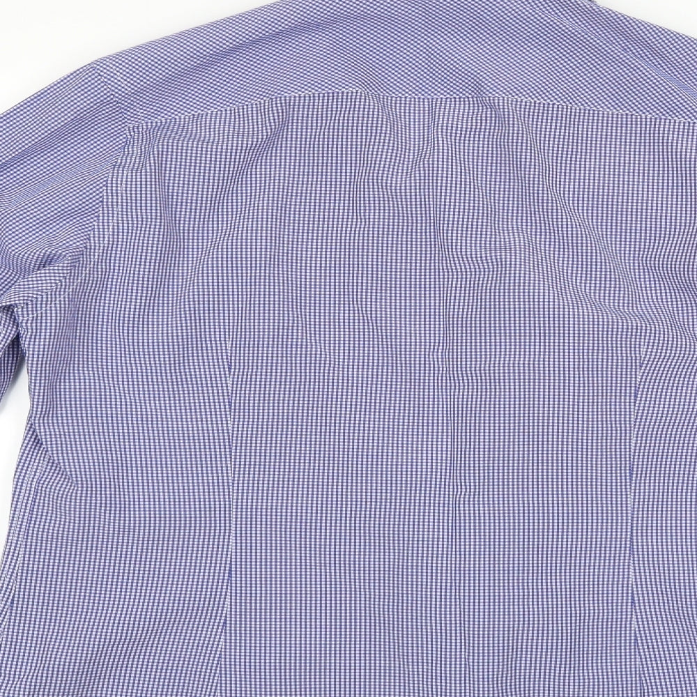 River Island Mens Blue Check Dress Shirt Size M