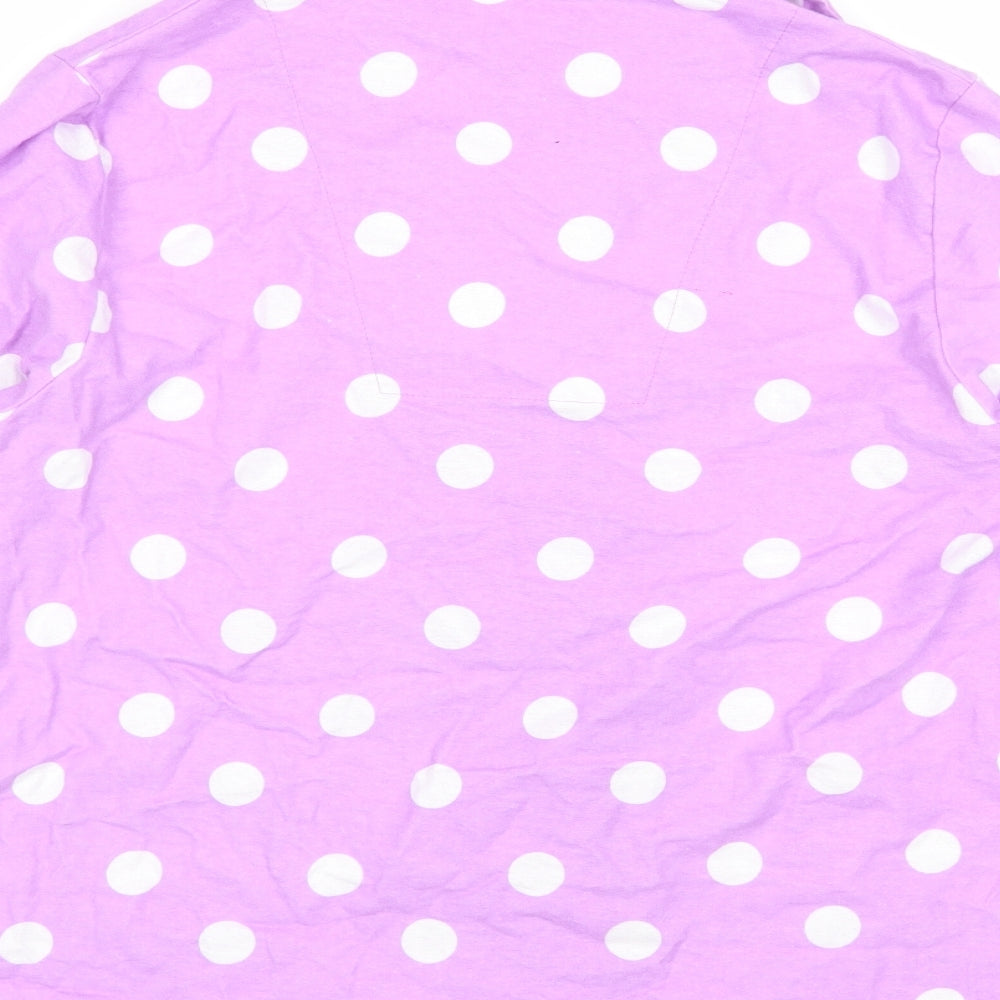 City Comfort Womens Purple Polka Dot Basic Button-Up Size 12 - 12-14 size