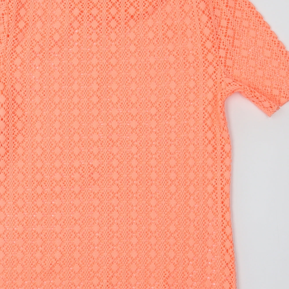 Bershka Womens Orange Pullover Jumper Size S - neon