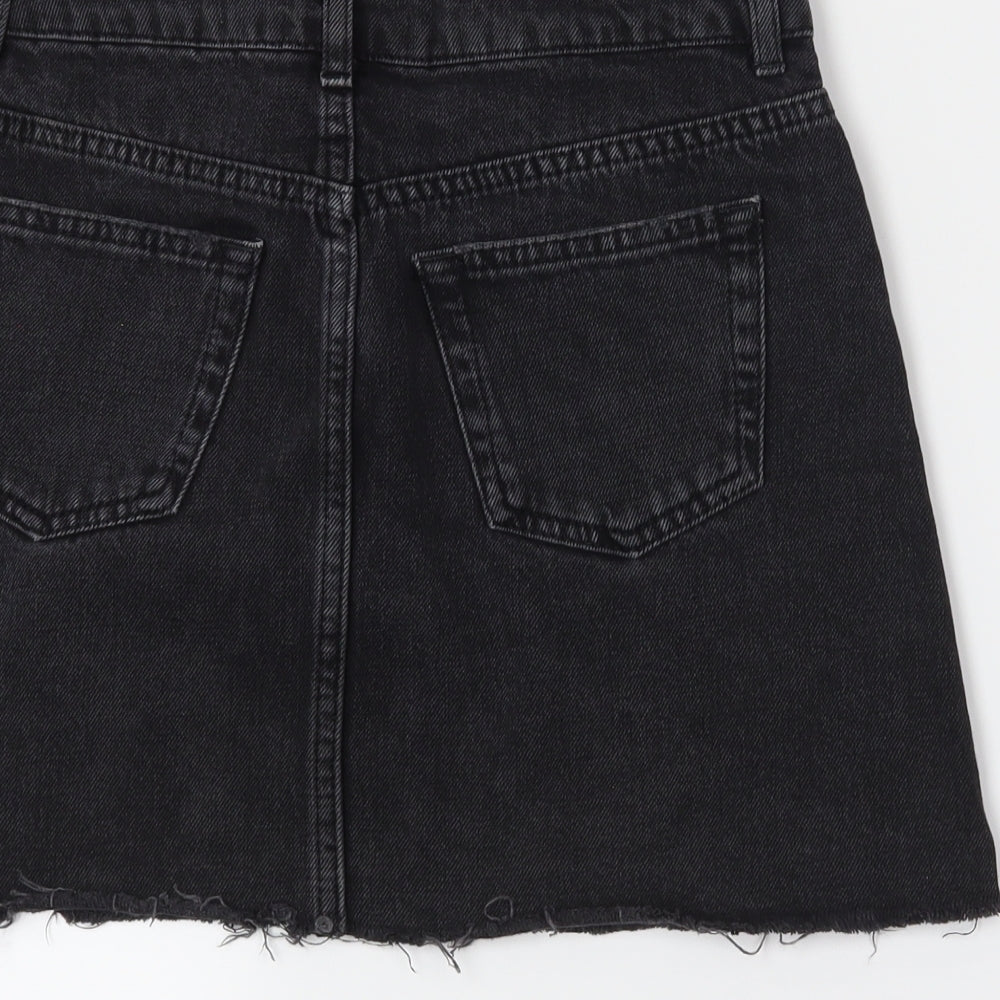 Topshop Womens Grey Denim Straight & Pencil Skirt Size 8