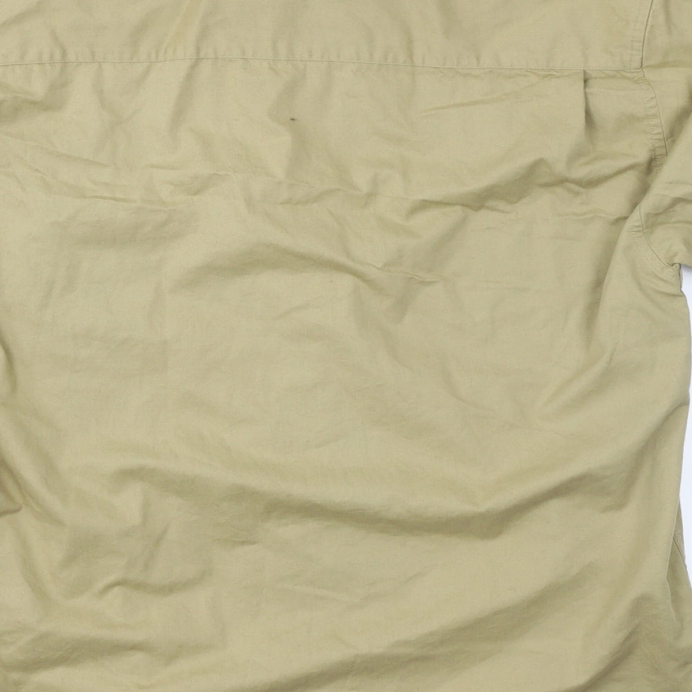 District Mens Beige Button-Up Size L