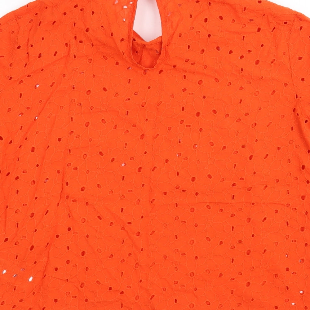 Mademoiselle R Womens Orange Basic T-Shirt Size 10