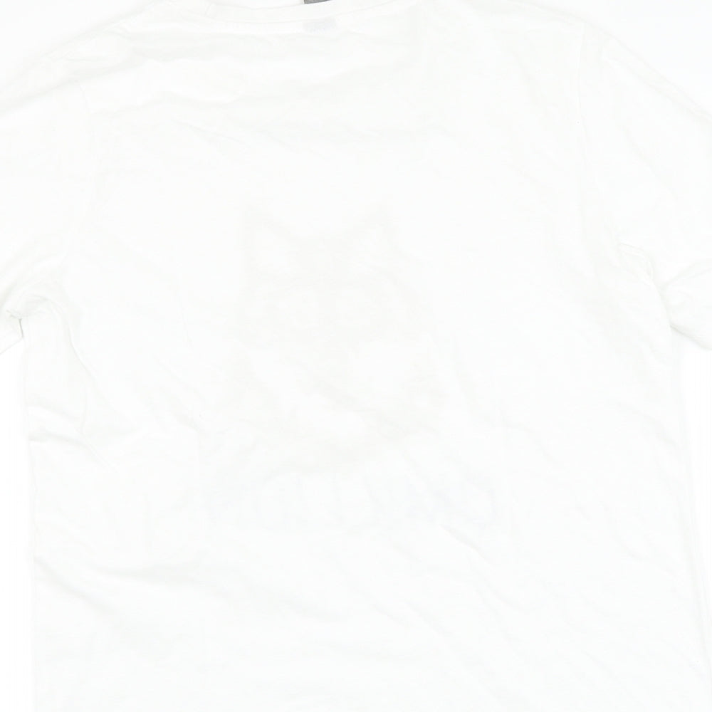 Preworn Womens White Basic T-Shirt Size 12 - wolf