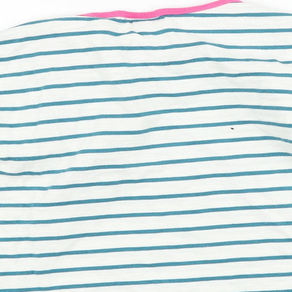 NEXT Girls White Striped Basic T-Shirt Size 6 Years
