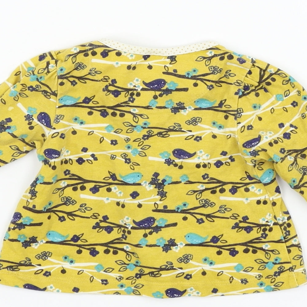 Boots Mini Club Girls Yellow Floral Basic T-Shirt Size 0-3 Months