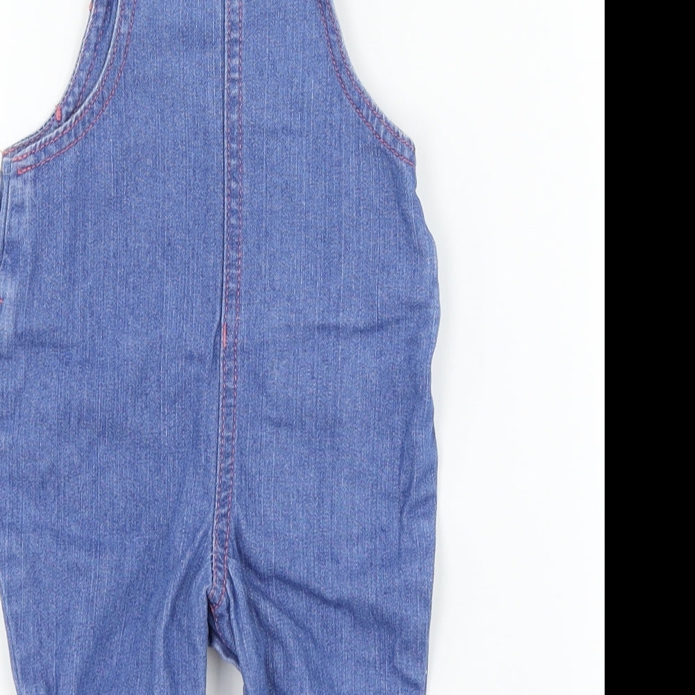 George Girls Blue Denim Dungaree One-Piece Size 0-3 Months