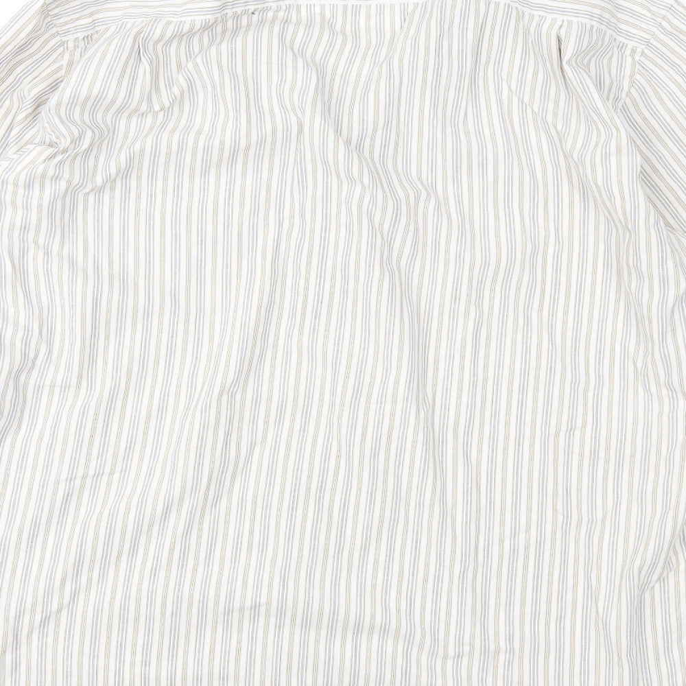 Taylor & Wright Mens Brown Striped Button-Up Size 16.5