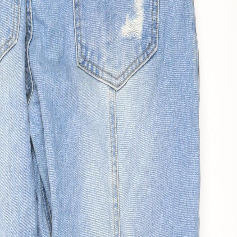 YENA Womens Blue Denim Cropped Jeans Size M L25 in