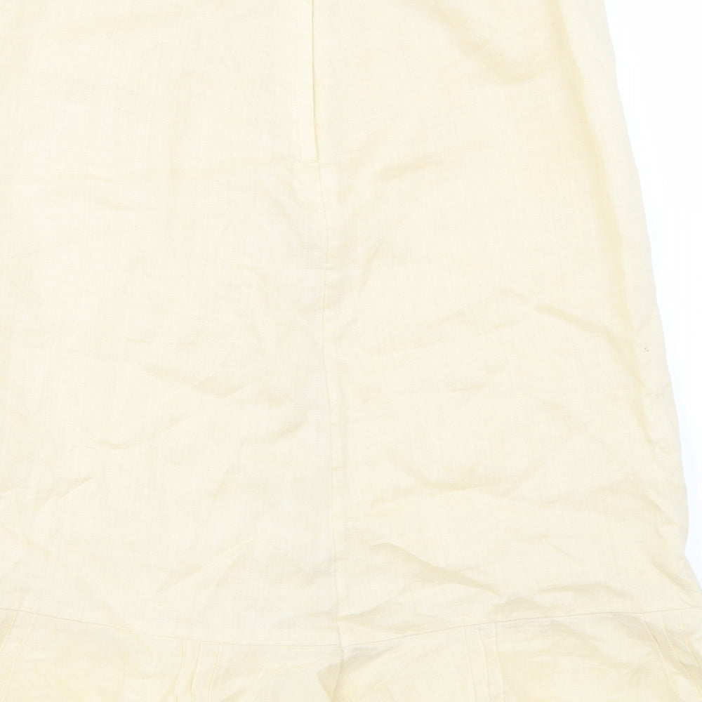H&M Womens Yellow A-Line Skirt Size 8