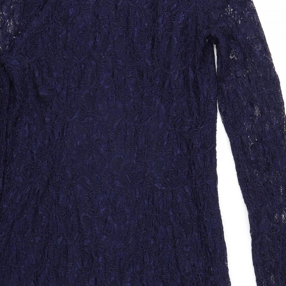 F&F Womens Blue Lace A-Line Size 10