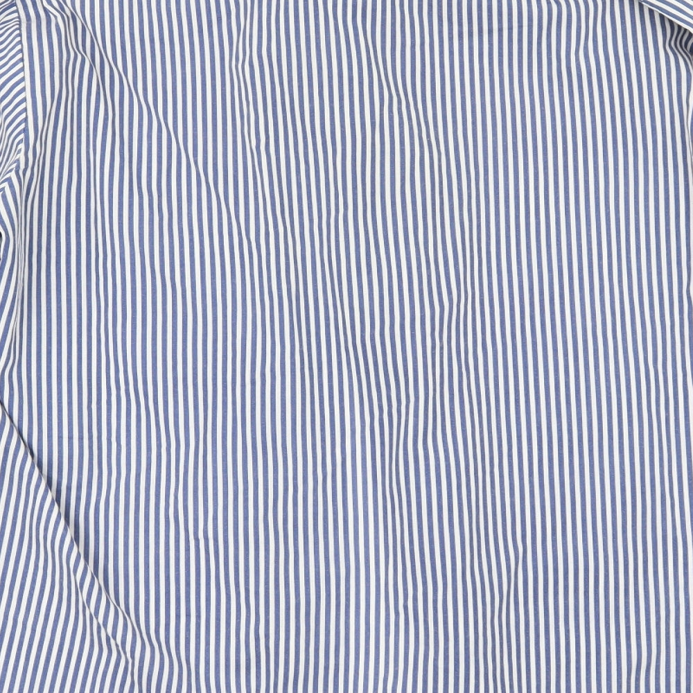 OLD ALEXANDER Mens Black Striped Button-Up Size 15.5