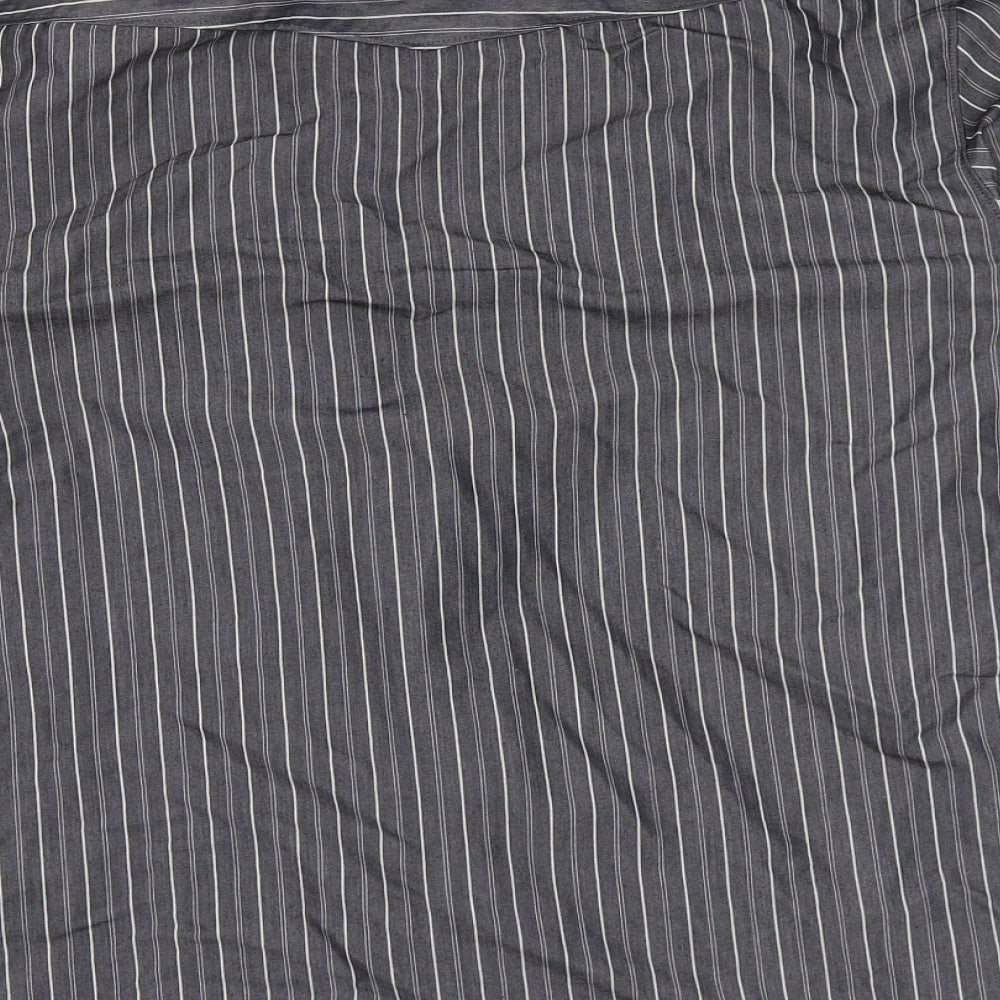 For Men Mens Black Striped Button-Up Size M