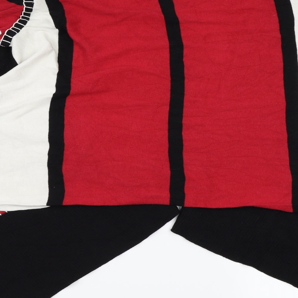 SPANNER Womens Multicoloured Striped Wrap Jumper One Size