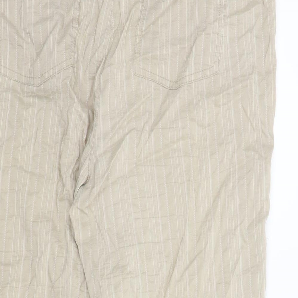 KingField Womens Beige Striped Capri Trousers Size 20 L22 in