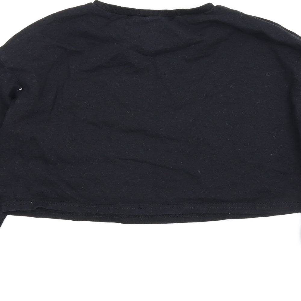 SheIn Girls Black Pullover Jumper Size 12 Years - Cropped