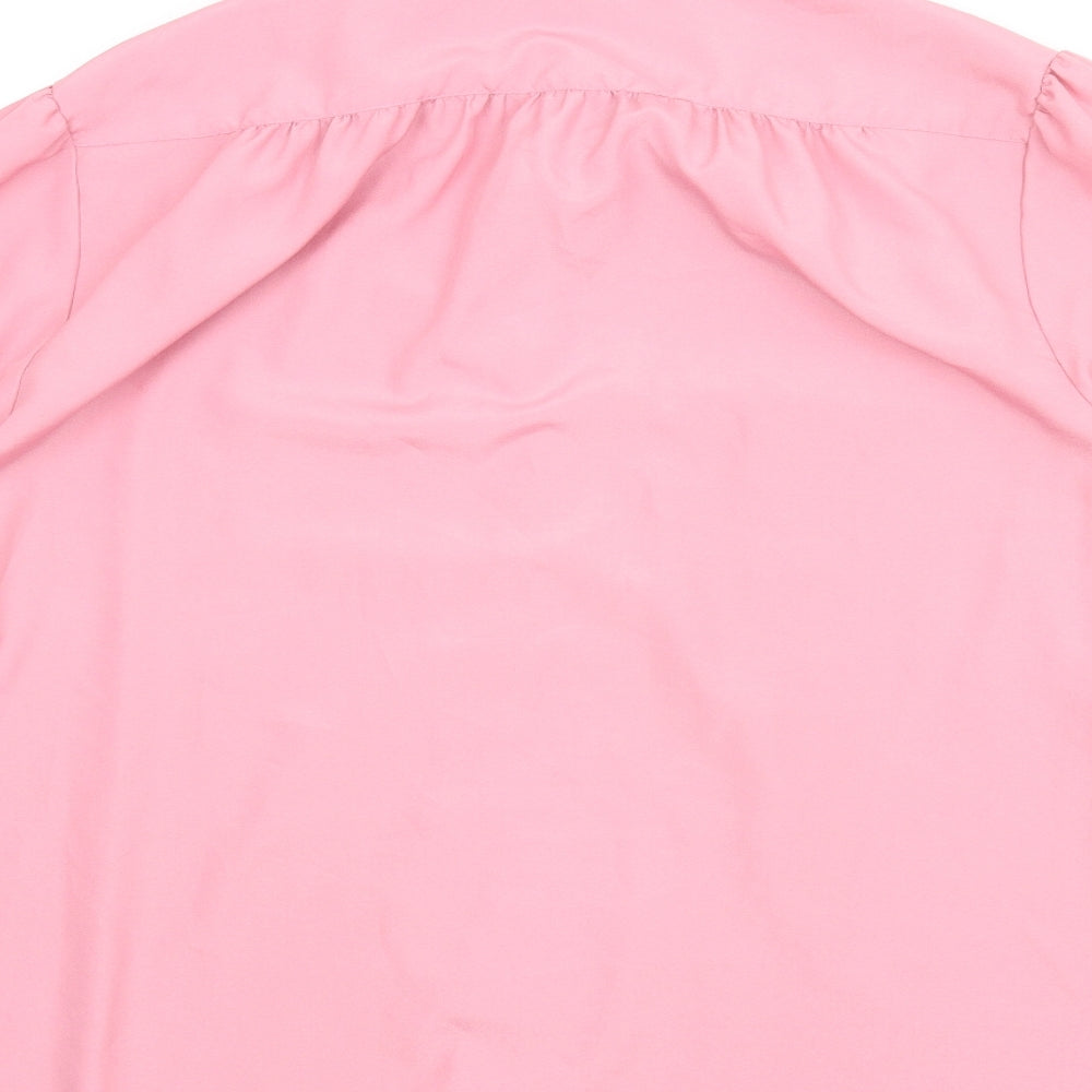 Gloria Vanderbilt Womens Pink Basic Button-Up Size XL