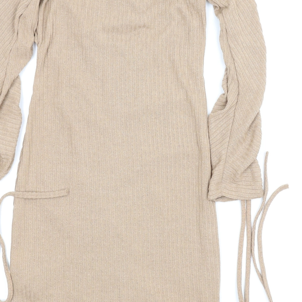 Preworn Womens Beige Bodycon Size S