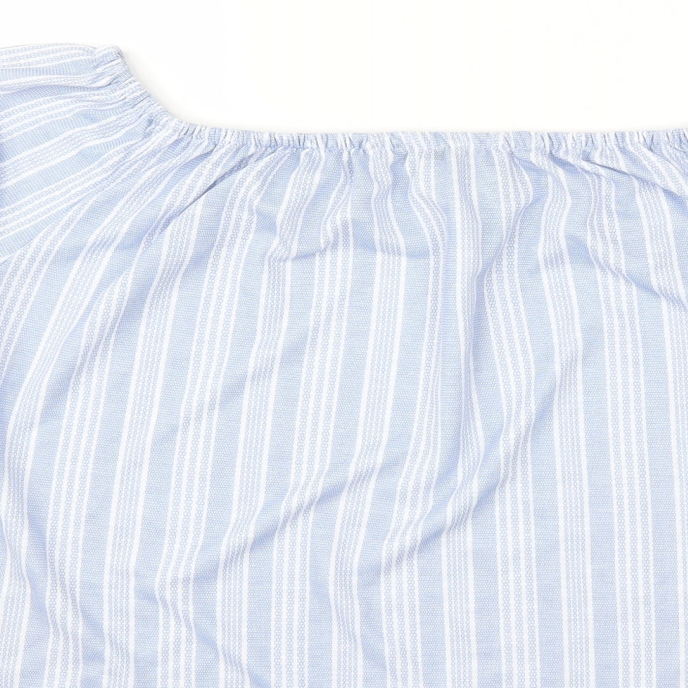George Womens Blue Striped Basic T-Shirt Size 20