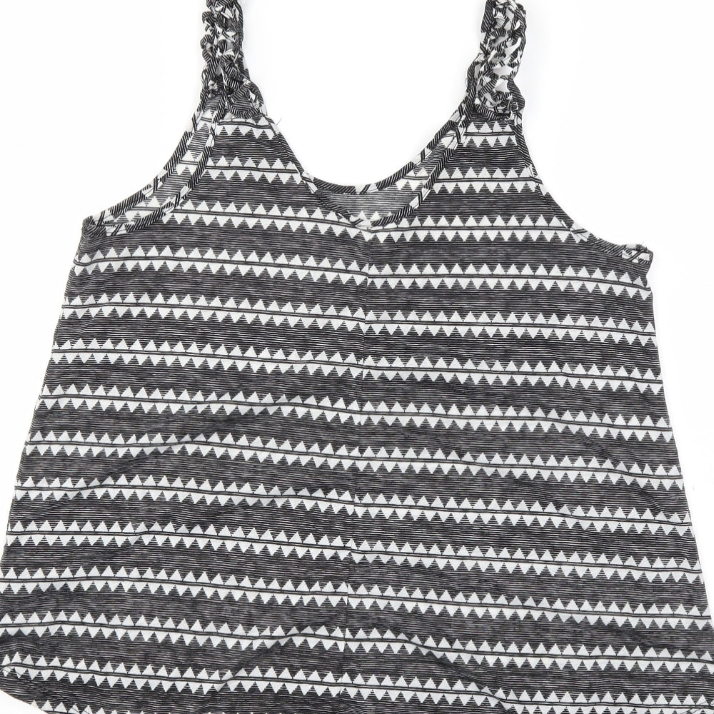 H&M Womens Grey Striped Basic Tank Size S