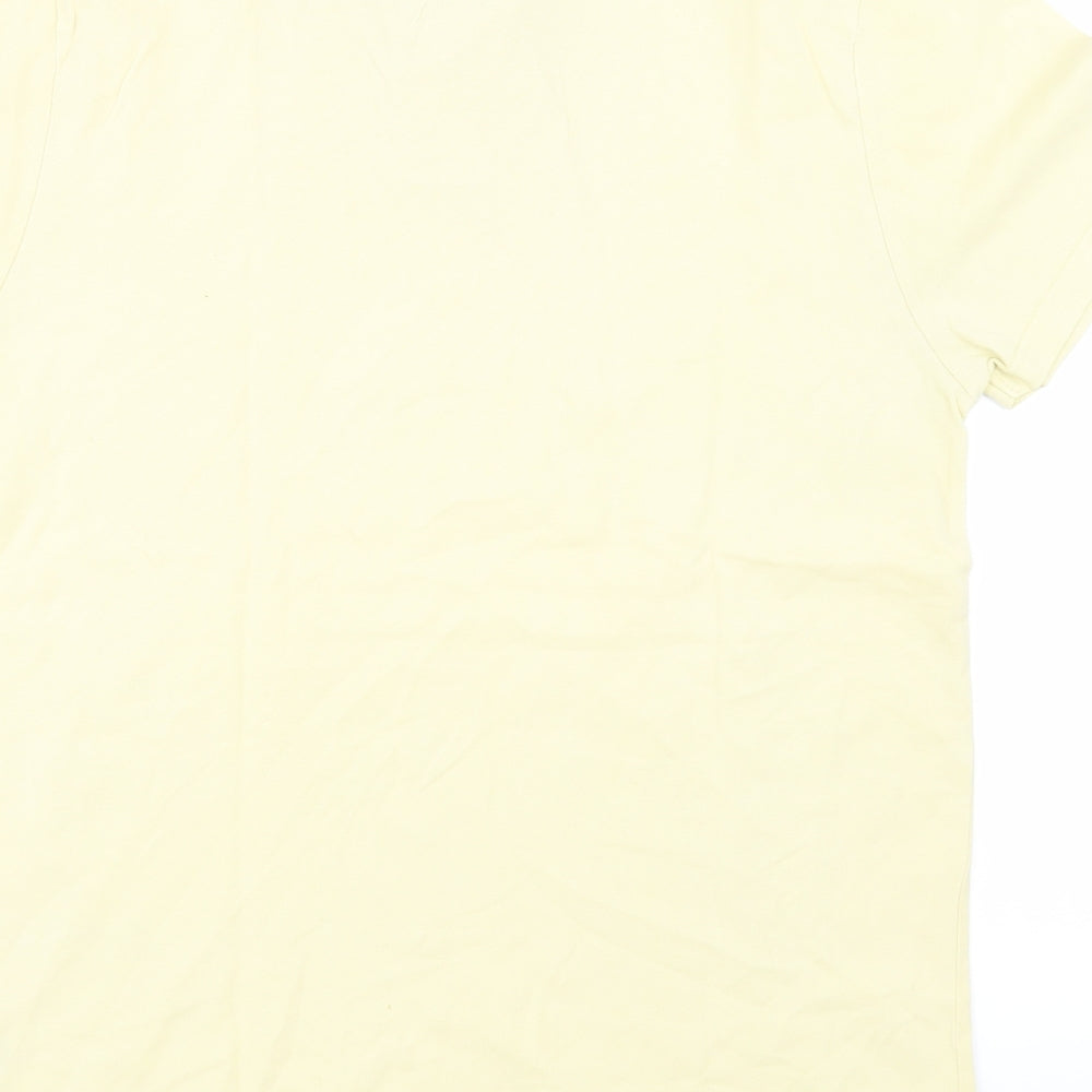 Topman Mens Yellow Jersey Polo Size L