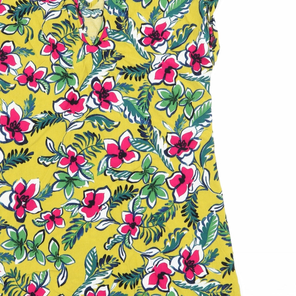 Papaya Womens Green Floral Basic Blouse Size 10
