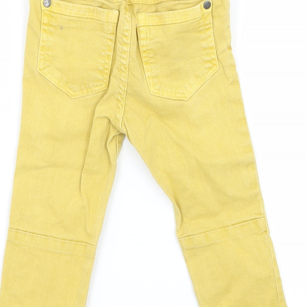 NEXT Boys Yellow Denim Cargo Jeans Size 12-18 Months