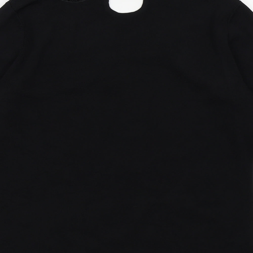 Sky Designs Womens Black Basic T-Shirt Size 2