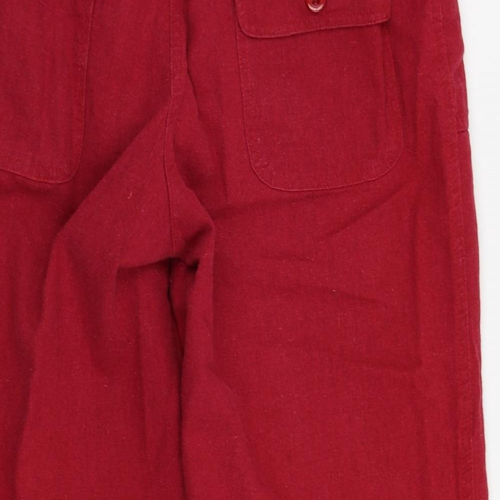Mia Moda Womens Red Capri Trousers Size 12