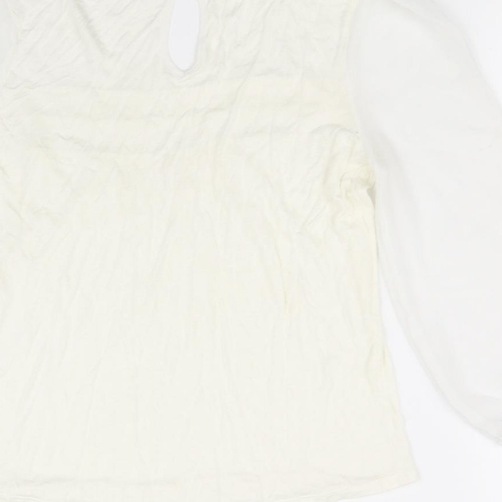 Oasis Womens White Basic T-Shirt Size 8