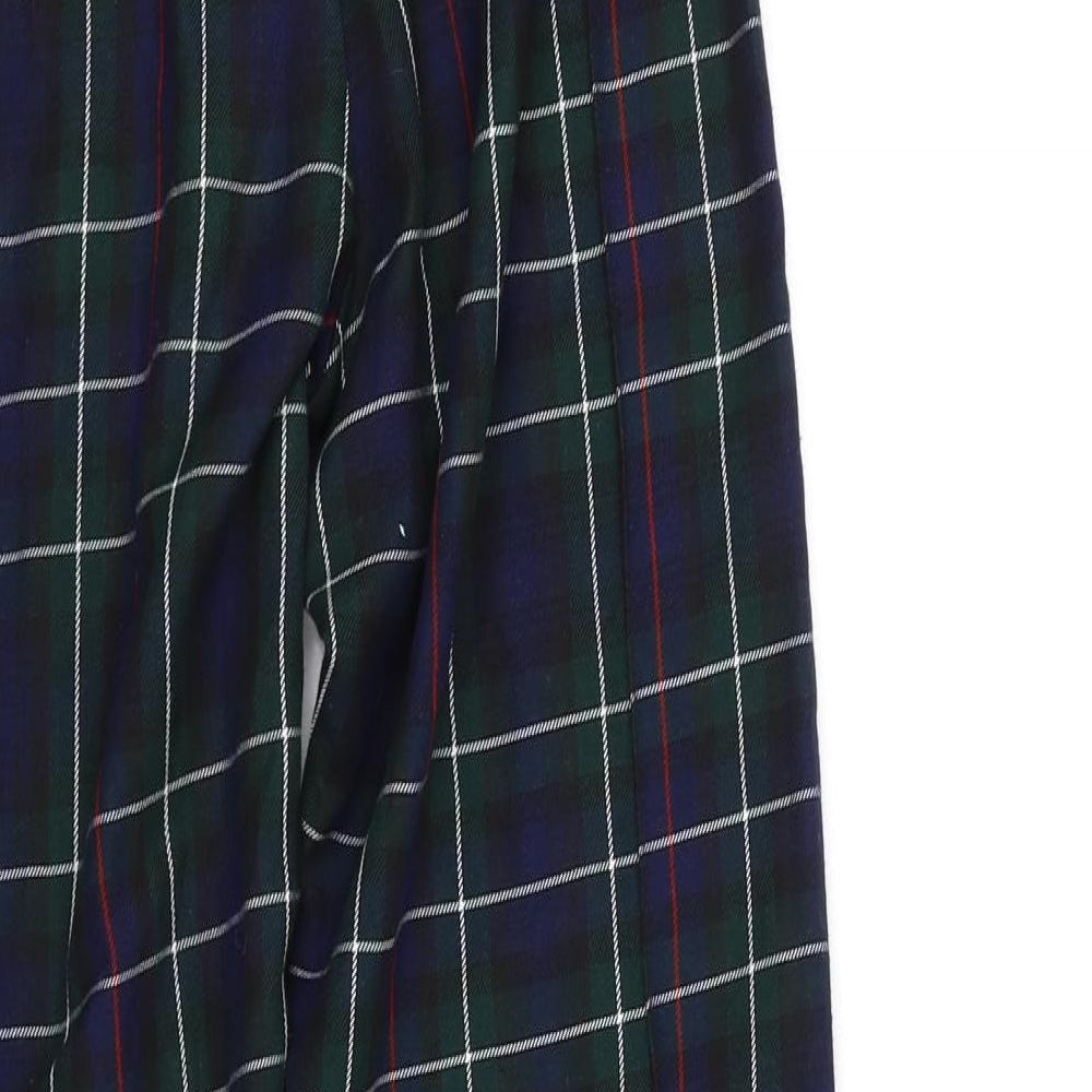 herts & bows Girls Green Check Chino Trousers Size 6 Years