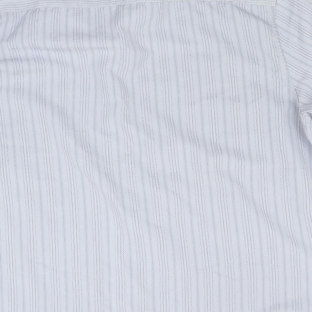 Preworn Mens Blue Striped Button-Up Size L - Soft touch