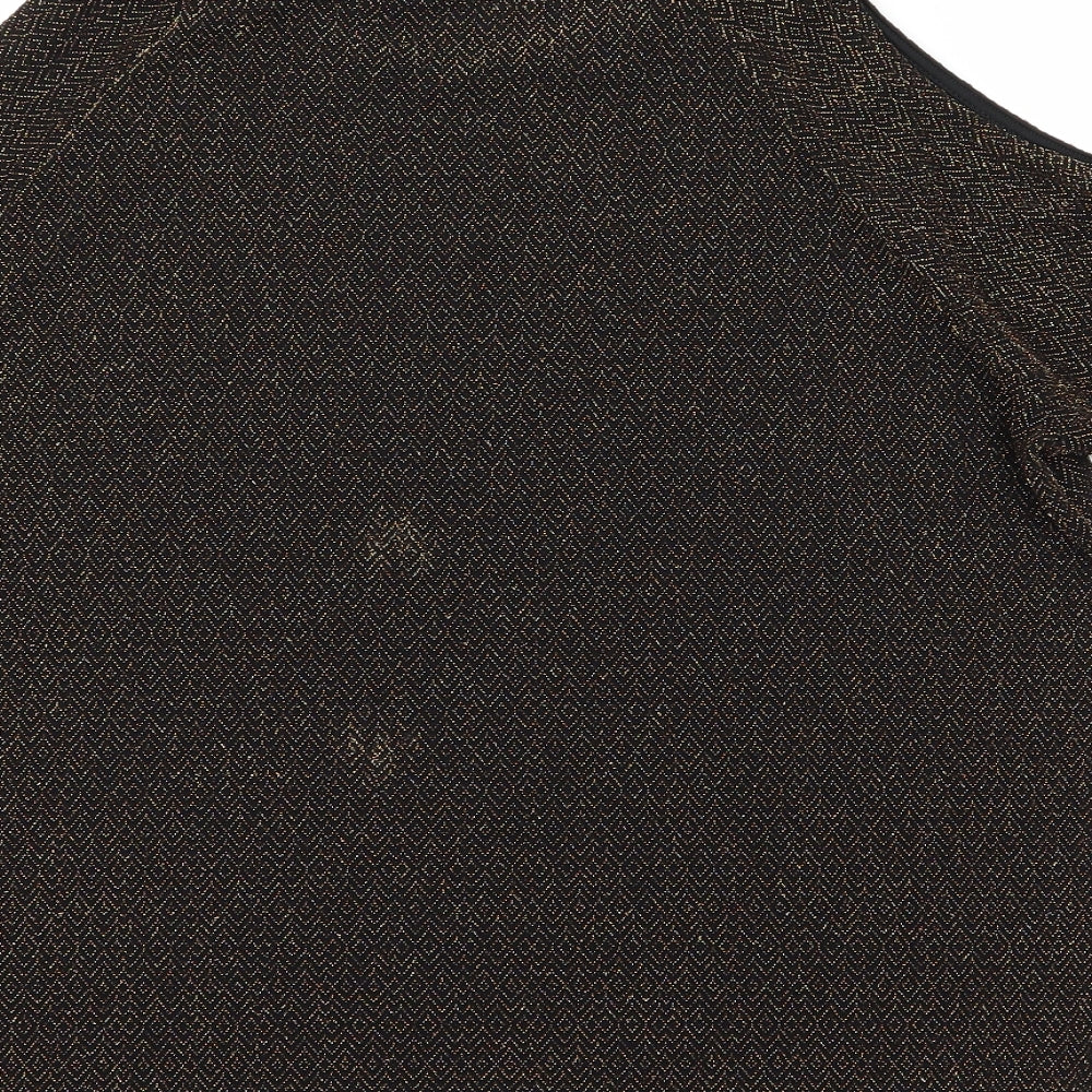 New Look Womens Gold Basic T-Shirt Size 12 - Open Shoulders