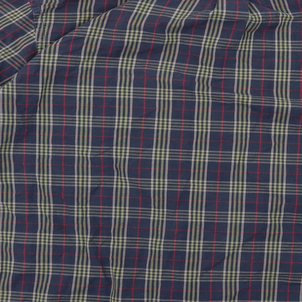 IZOD Mens Blue Check Button-Up Size M