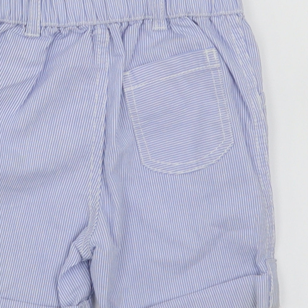 George Baby Blue Striped Cargo Trousers Size 9-12 Months