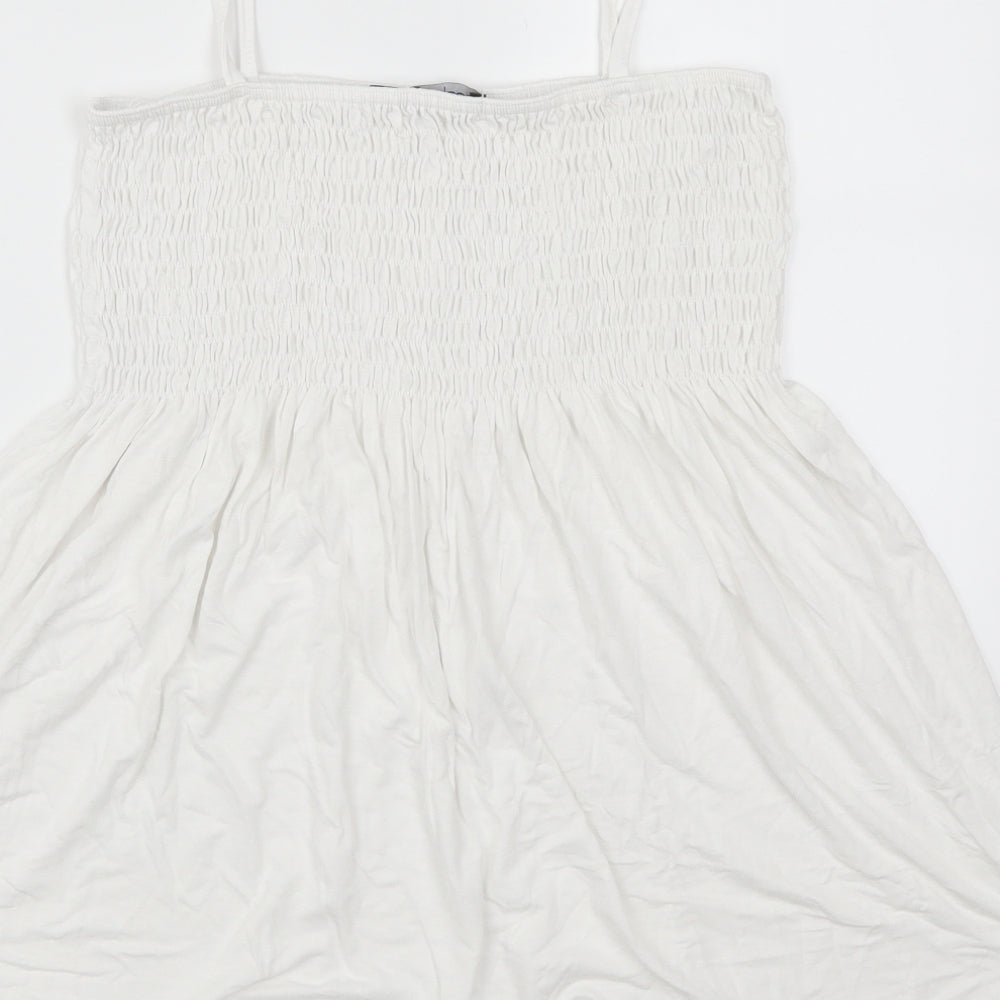Boohoo Womens White Basic Tank Size 12