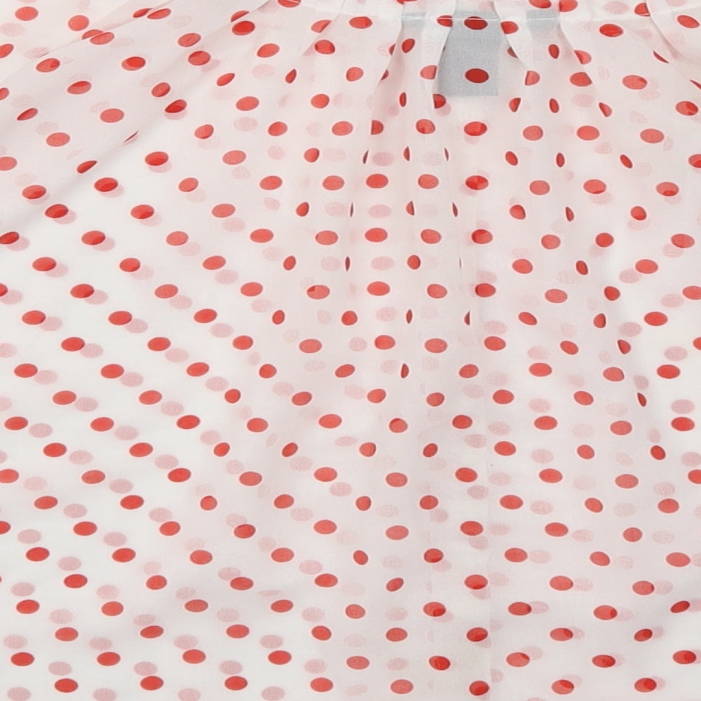 H&M Womens Red Polka Dot Basic Button-Up Size 6