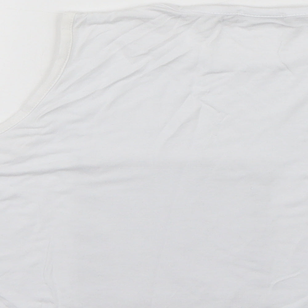 Boohoo Womens White Animal Print Cropped Tank Size 8