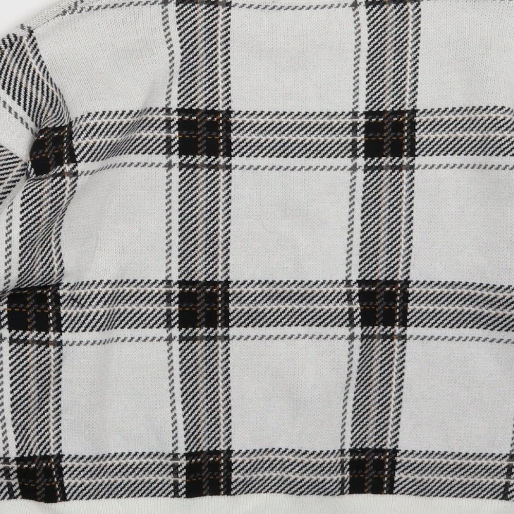 Newlook Womens White Check Pullover Jumper Size M