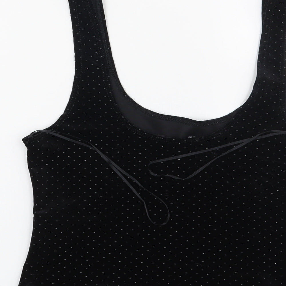 Miss Selfridge Womens Black Cropped Blouse Size 8