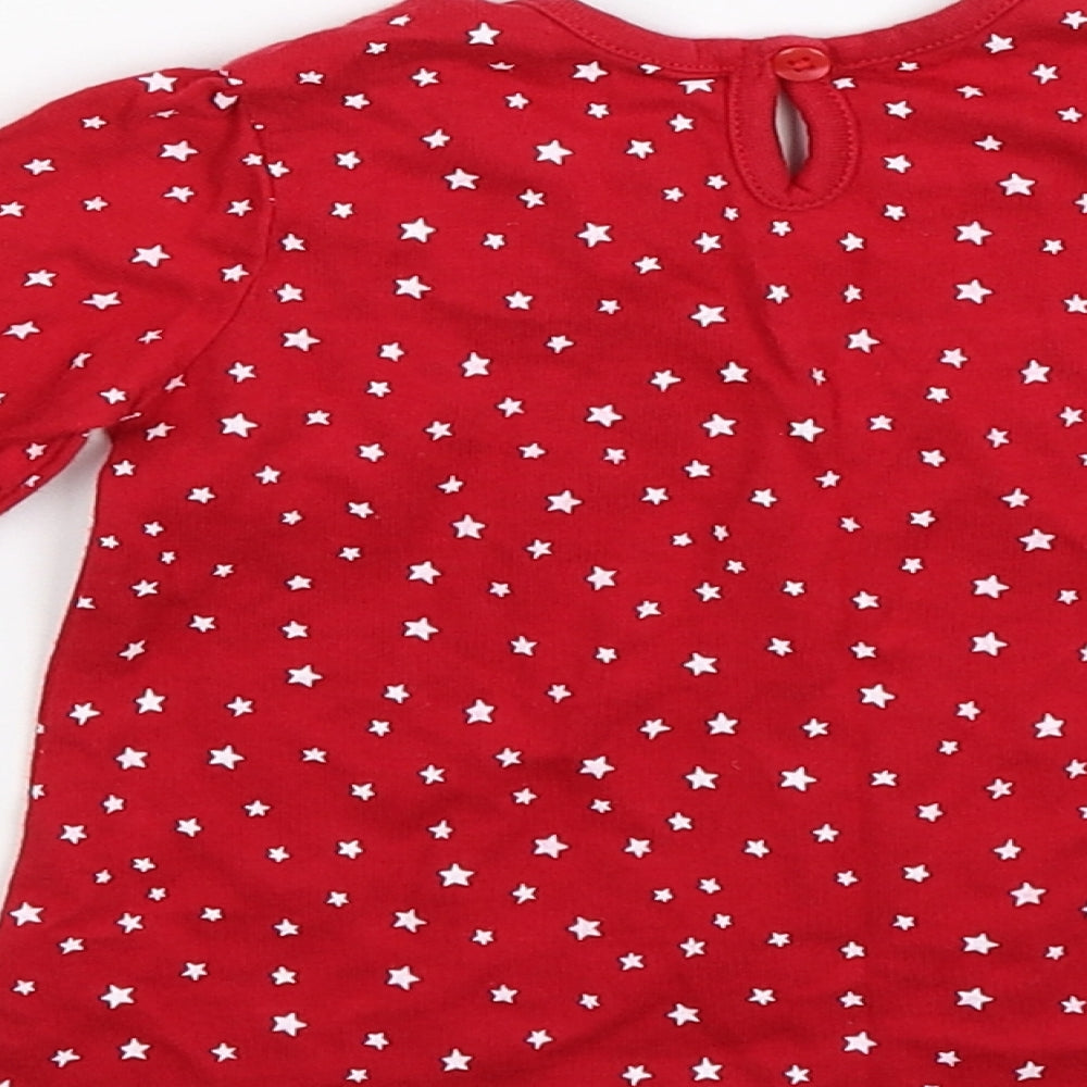 George Girls Red Geometric Basic T-Shirt Size 12-18 Months